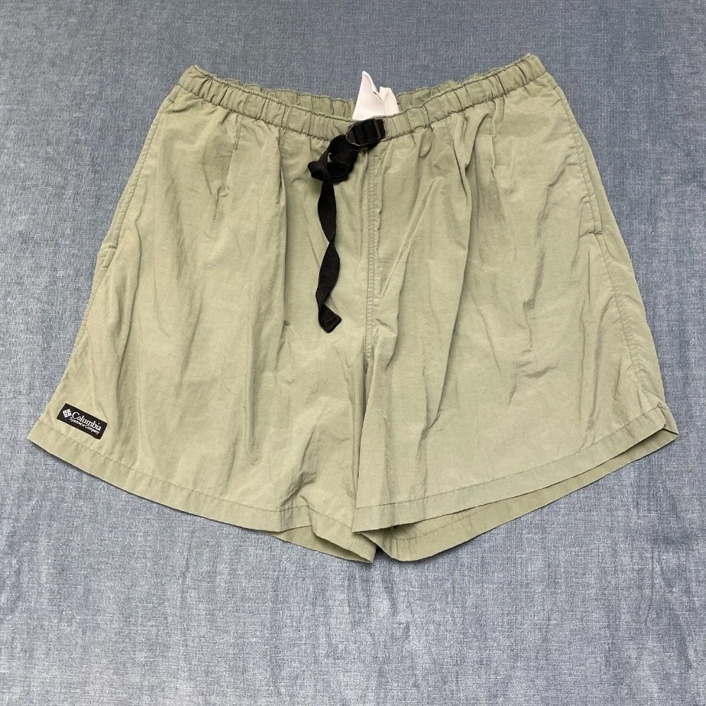 Columbia Board Shorts Mens 34 Olive Green Drawstring Waist Swimwear Back Pocket
